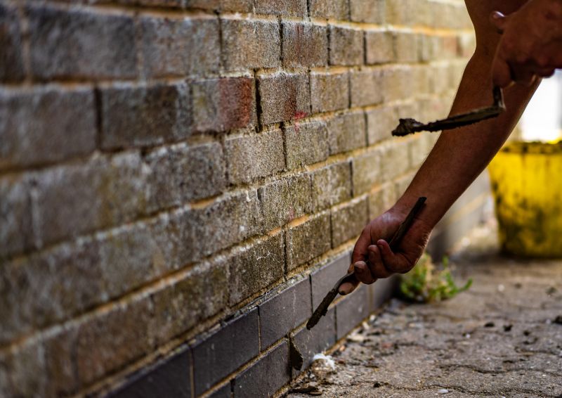 Brick Repointing in Progress